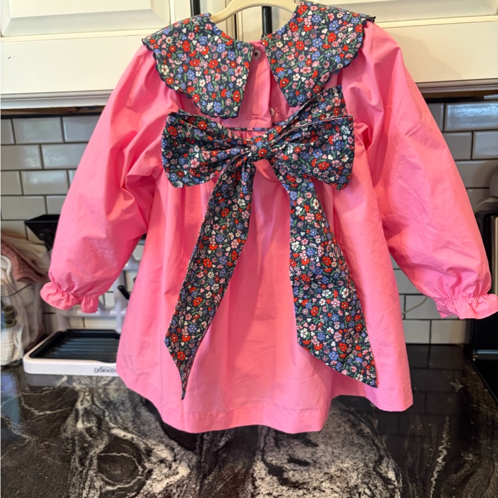 The Beaufort Bonnet Company Pink Girls' Floral Bow Back Dress